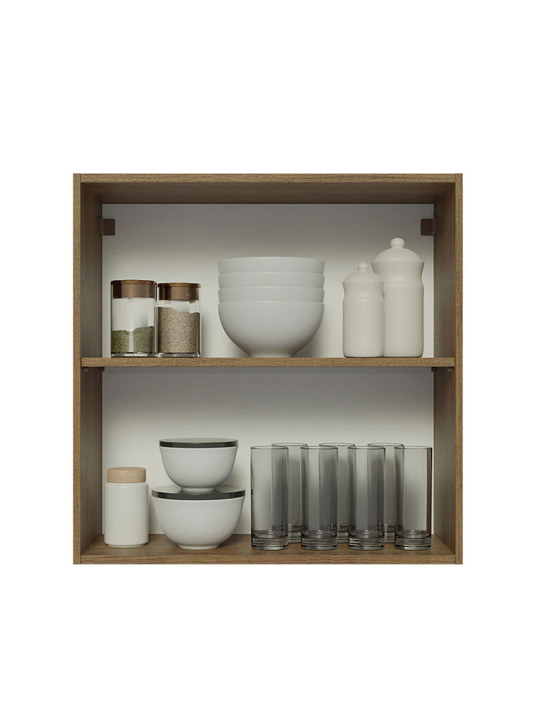 Armário Aéreo 70 cm 2 Portas Rustic/Preto Glamy Madesa