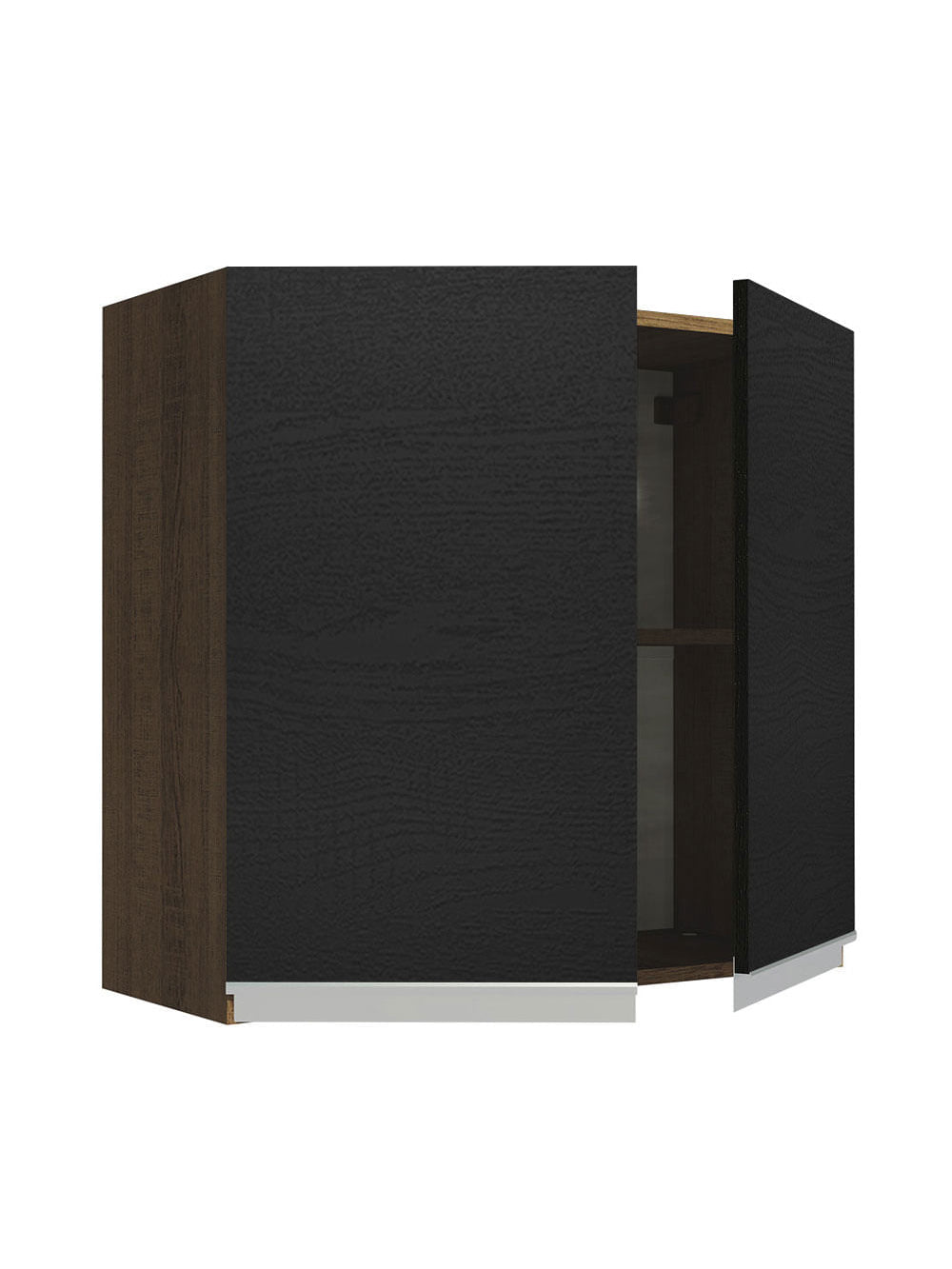 Armário Aéreo 70 cm 2 Portas Rustic/Preto Glamy Madesa