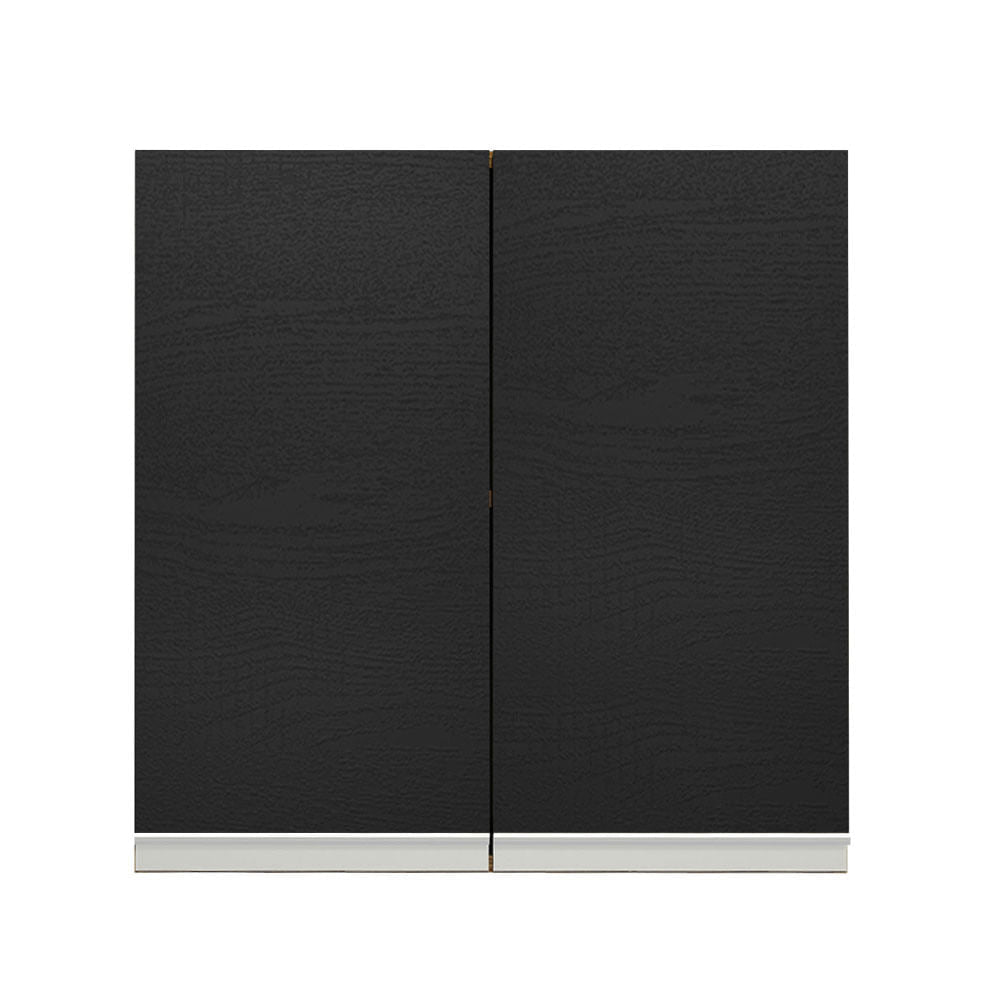 Armário Aéreo 70 cm 2 Portas Rustic/Preto Glamy Madesa