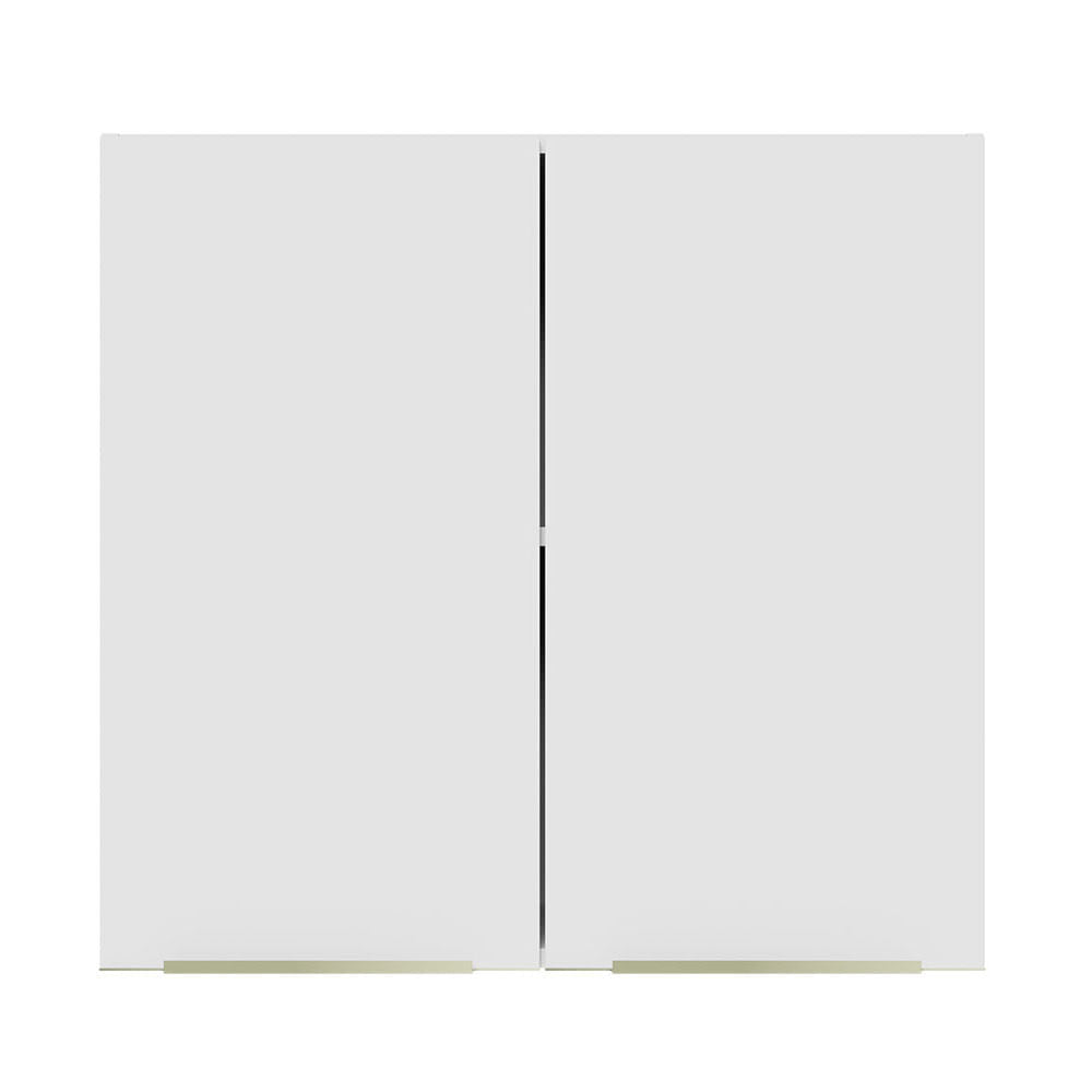 Armário Aéreo 70 cm 2 Portas Branco/Branco Veludo Lux Madesa