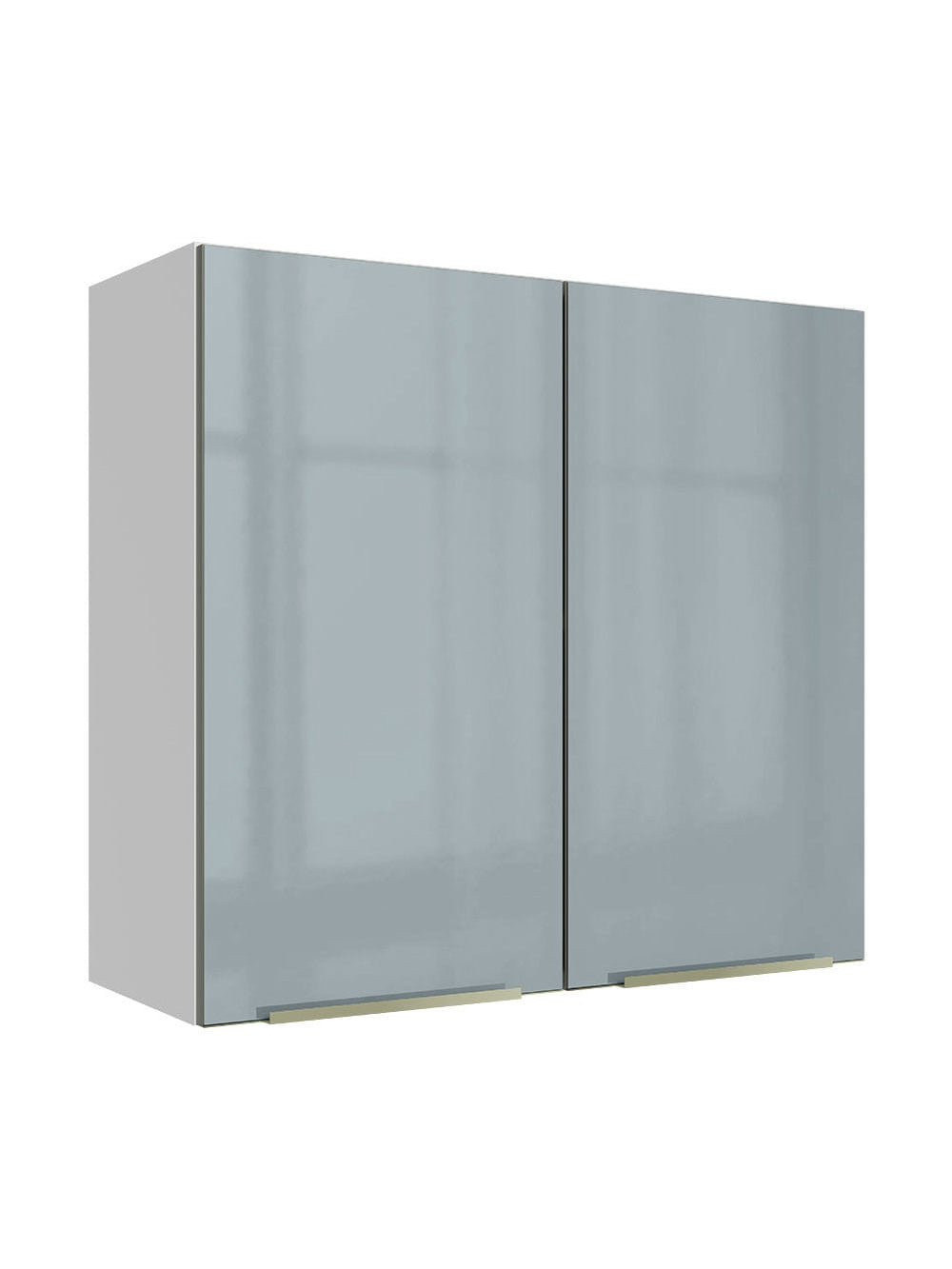 Armário Aéreo 70 cm 2 Portas Branco/Cinza Lux Madesa - Branco/Cinza