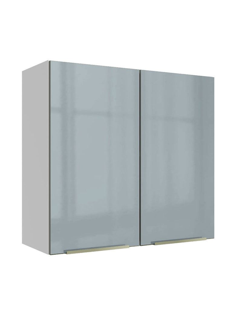Armário Aéreo 70 cm 2 Portas Branco/Cinza Lux Madesa