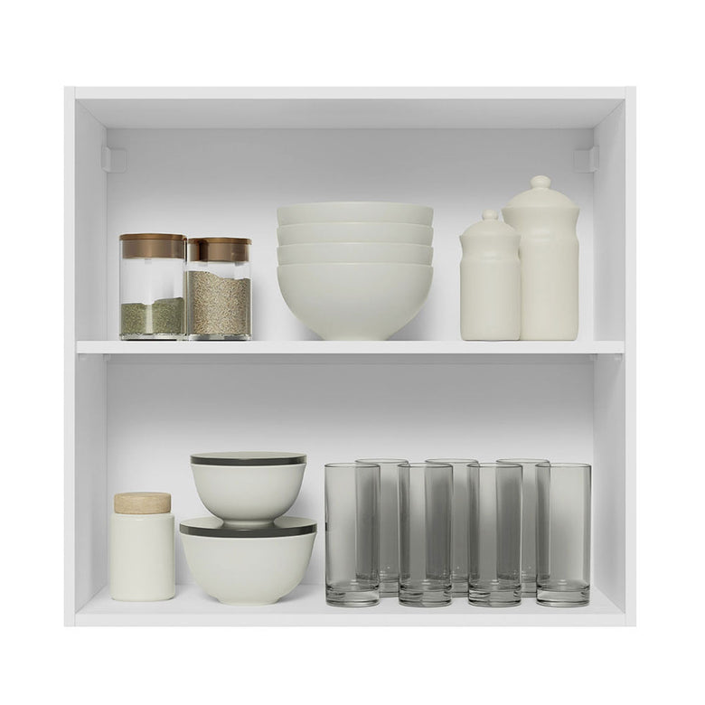 Armário Aéreo 70 cm 2 Portas Branco/Cinza Lux Madesa