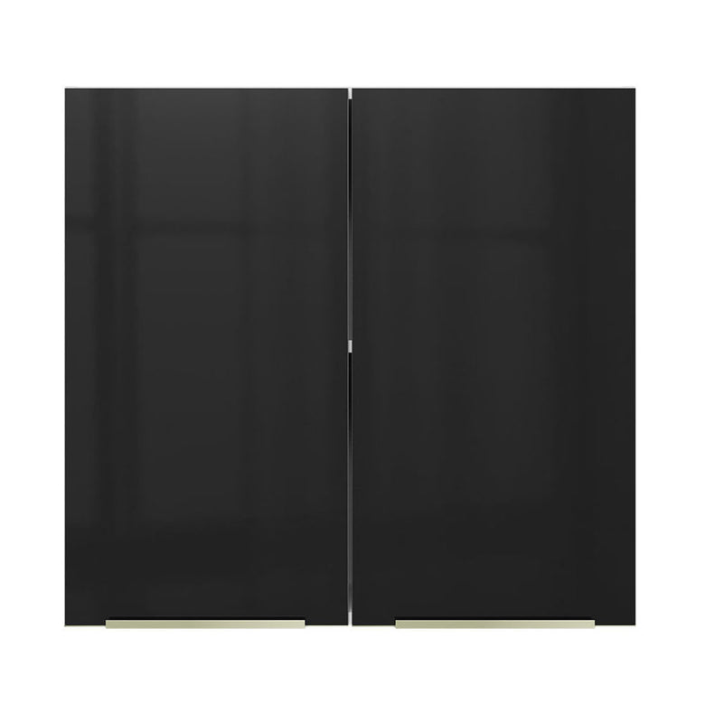 Armário Aéreo 70 cm 2 Portas Branco/Preto Lux Madesa