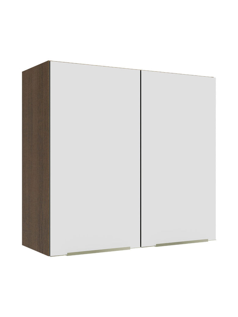 Armário Aéreo 70 cm 2 Portas Rustic/Branco Veludo Lux Madesa