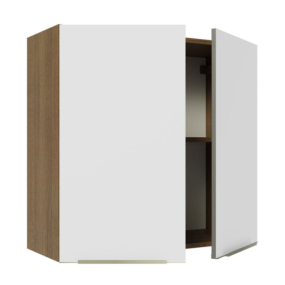 Armário Aéreo 70 cm 2 Portas Rustic/Branco Veludo Lux Madesa