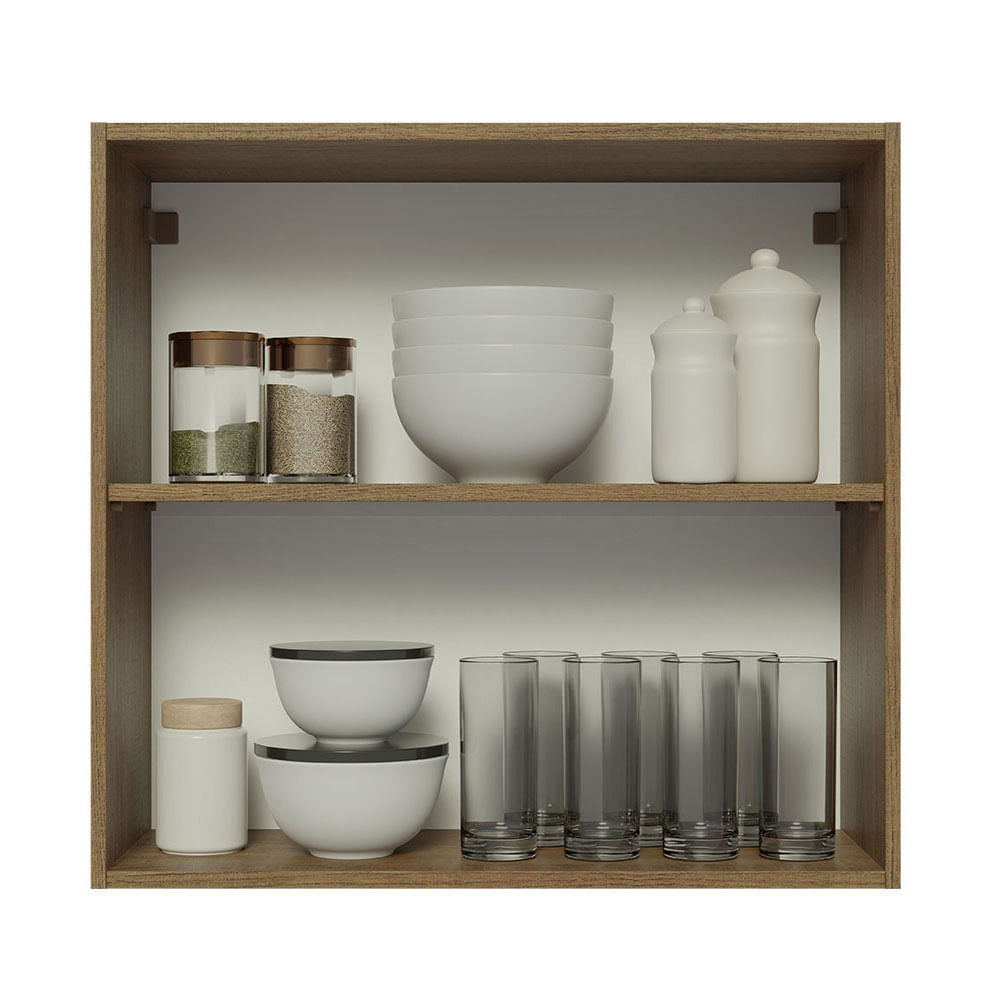 Armário Aéreo 70 cm 2 Portas Rustic/Cinza Lux Madesa