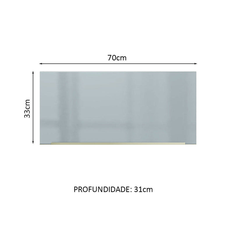 Armário Aéreo 70 cm 1 Porta Branco/Cinza Lux Madesa