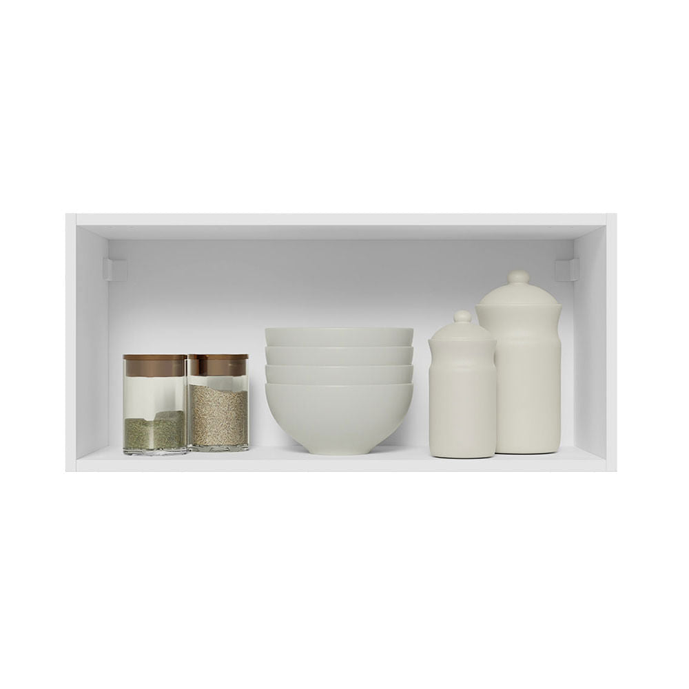 Armário Aéreo 70 cm 1 Porta Branco/Cinza Lux Madesa