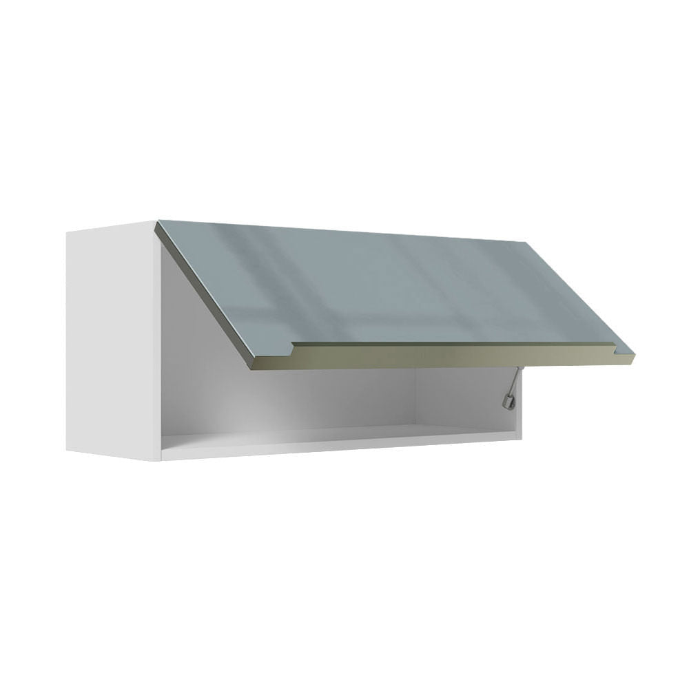 Armário Aéreo 70 cm 1 Porta Branco/Cinza Lux Madesa