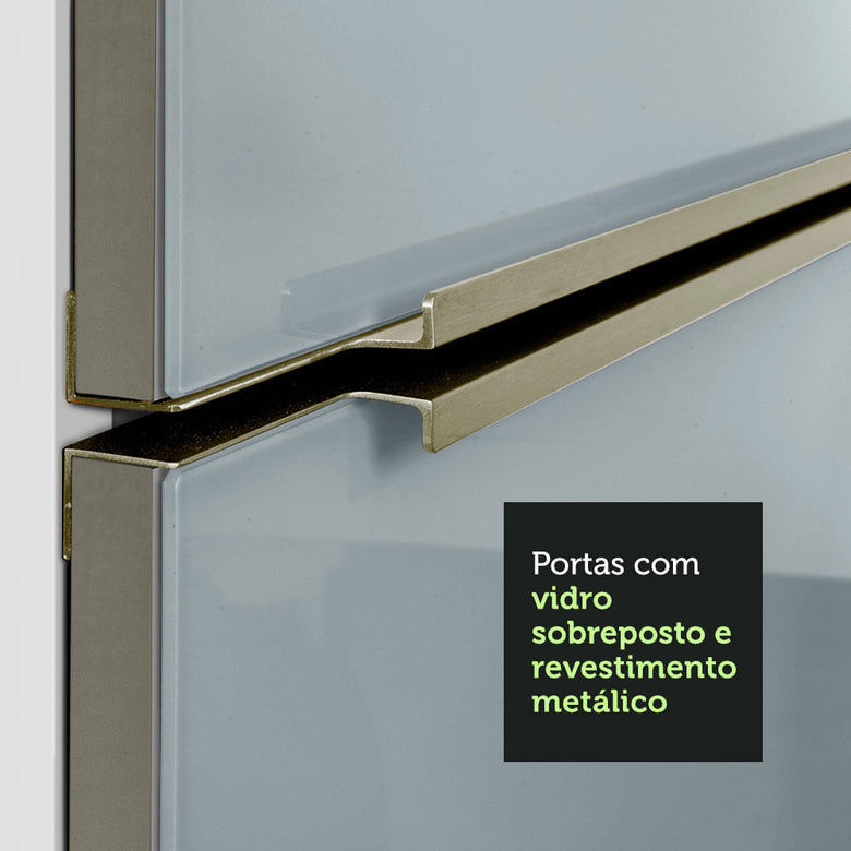 Armário Aéreo 70 cm 1 Porta Branco/Cinza Lux Madesa