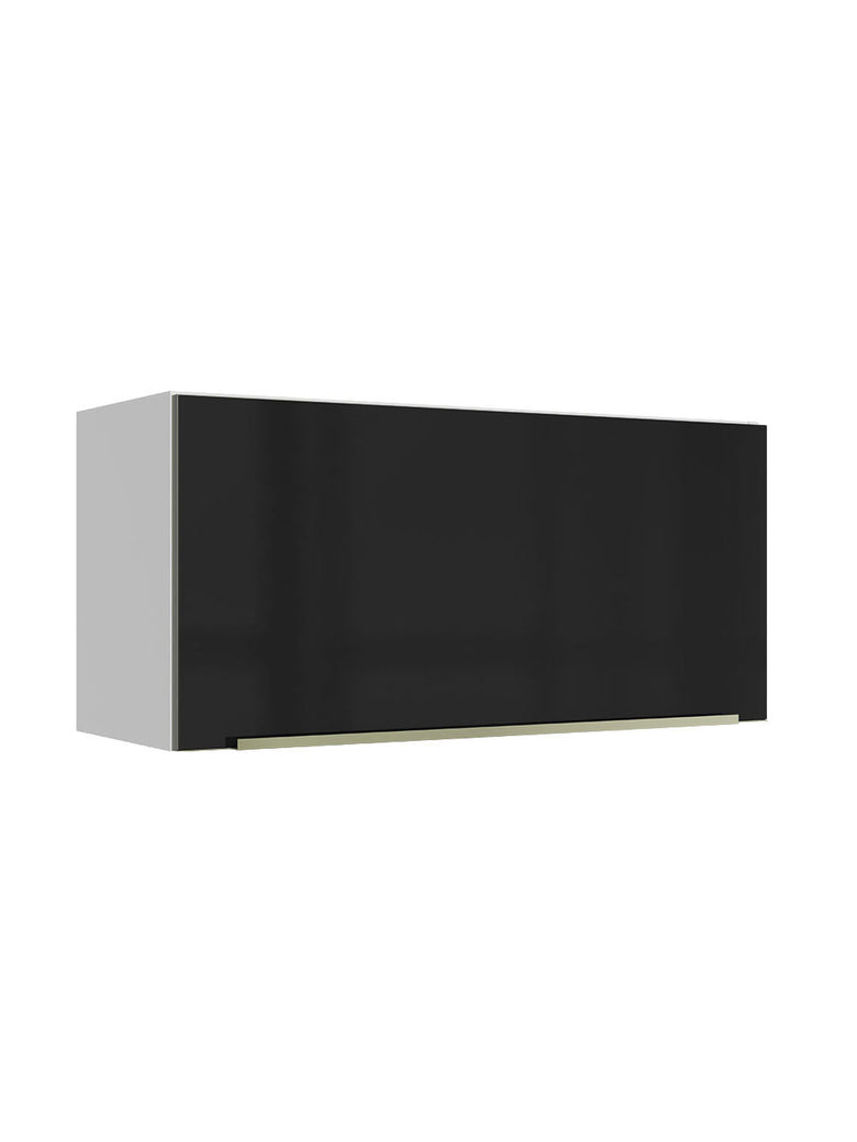 Armário Aéreo 70 cm 1 Porta Branco/Preto Lux Madesa