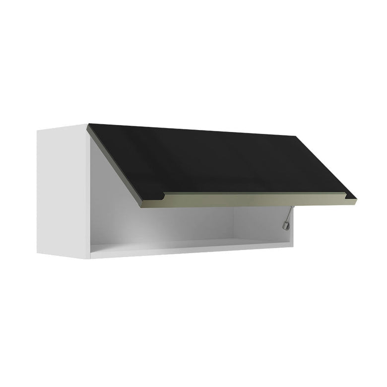 Armário Aéreo 70 cm 1 Porta Branco/Preto Lux Madesa