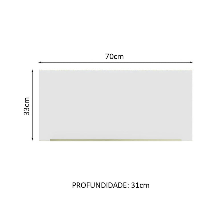 Armário Aéreo 70 cm 1 Porta Rustic/Branco Veludo Lux Madesa