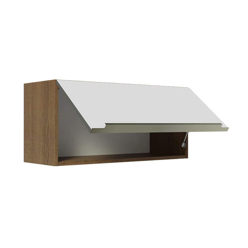 Armário Aéreo 70 cm 1 Porta Rustic/Branco Veludo Lux Madesa