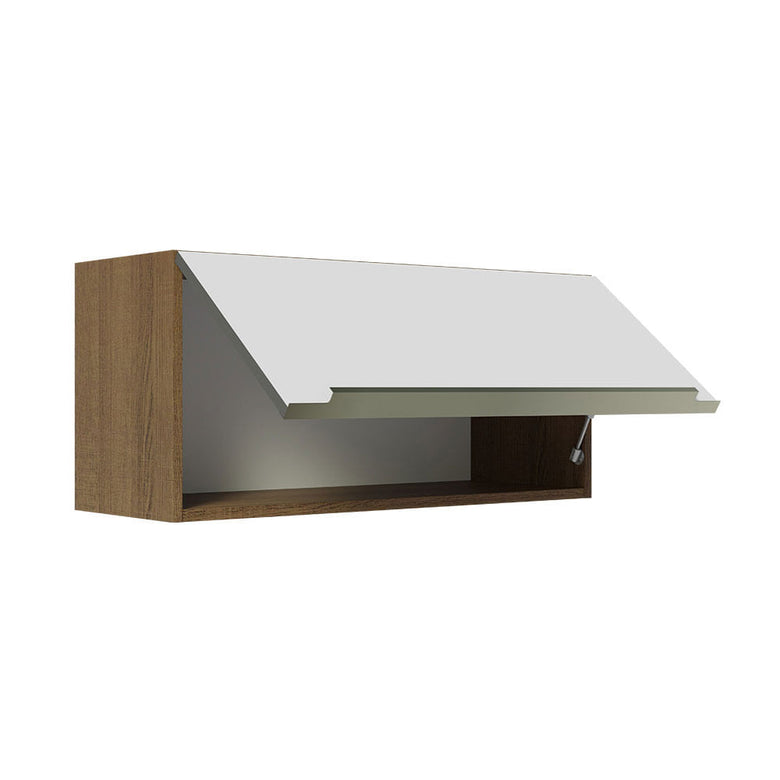 Armário Aéreo 70 cm 1 Porta Rustic/Branco Veludo Lux Madesa