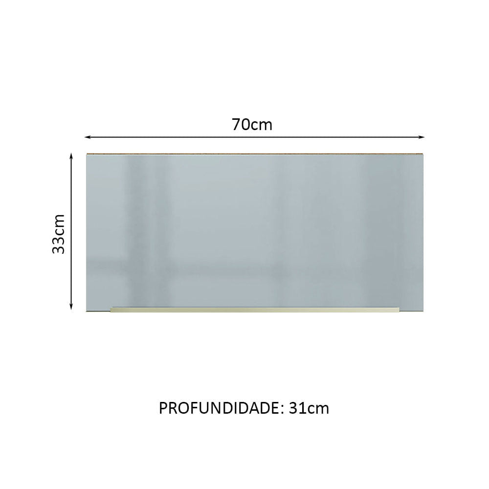 Armário Aéreo 70 cm 1 Porta Rustic/Cinza Lux Madesa - Rustic/Cinza