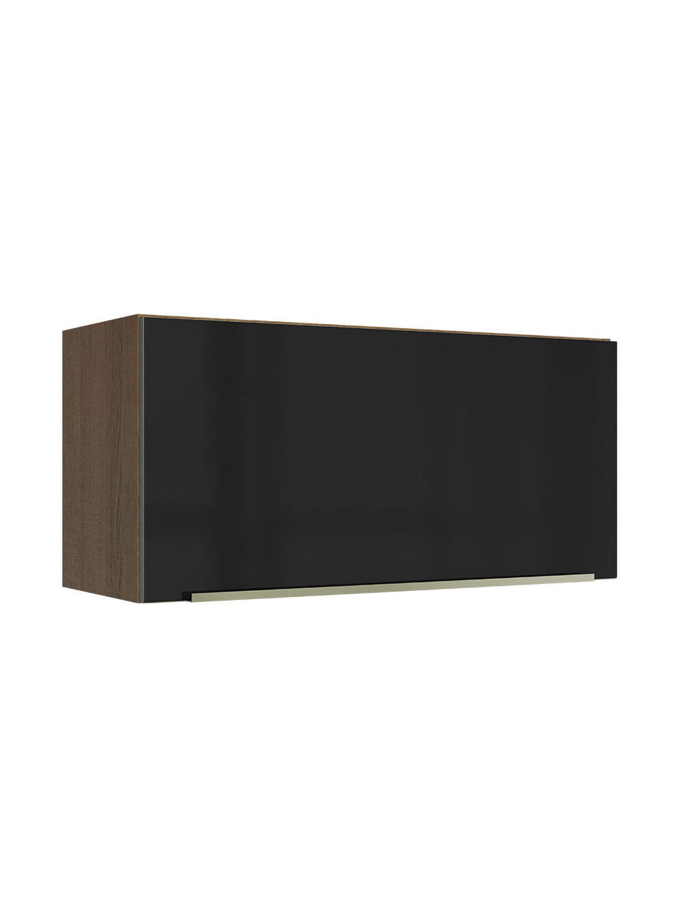 Armário Aéreo 70 cm 1 Porta Rustic/Preto Lux Madesa - Rustic/Preto