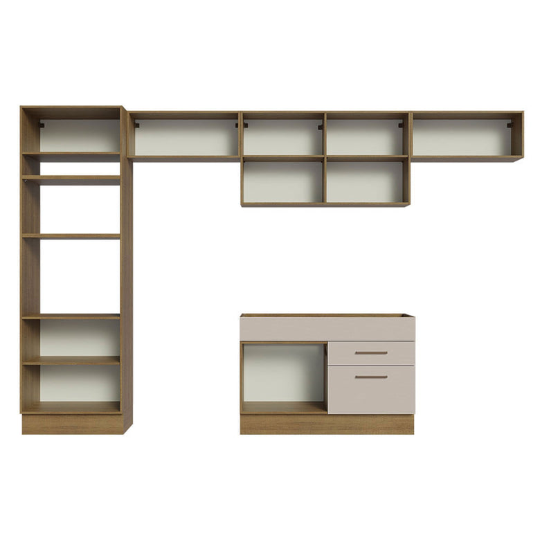 Armário de Cozinha Completa 350cm Rustic/Crema Agata Madesa 01