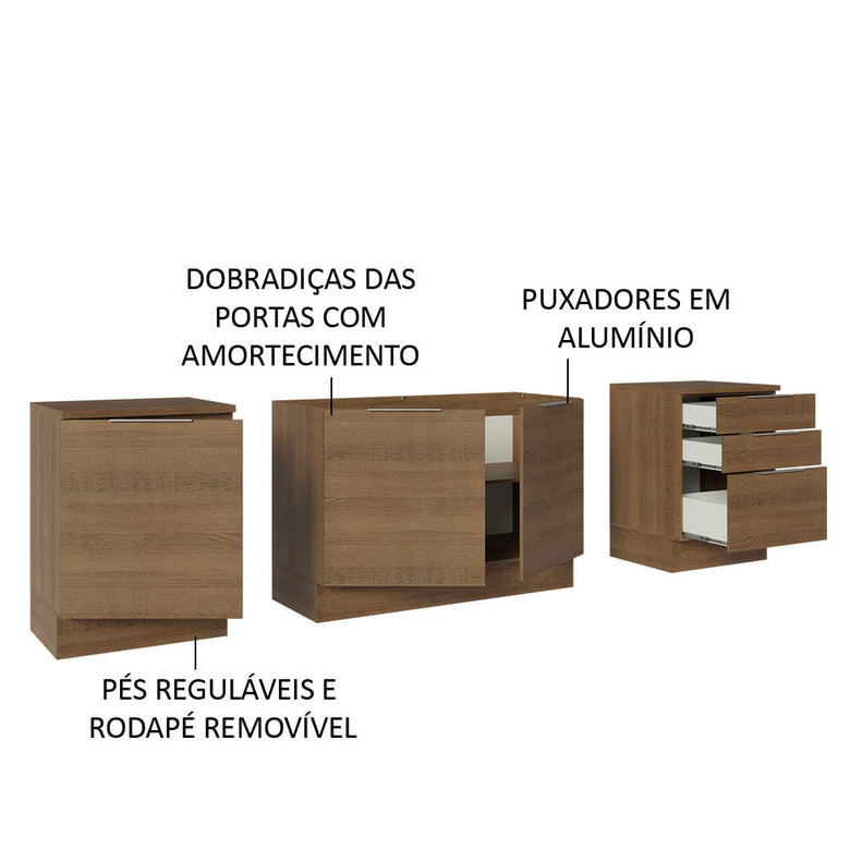 Armário de Cozinha Compacta 240cm Rustic Stella Madesa 01
