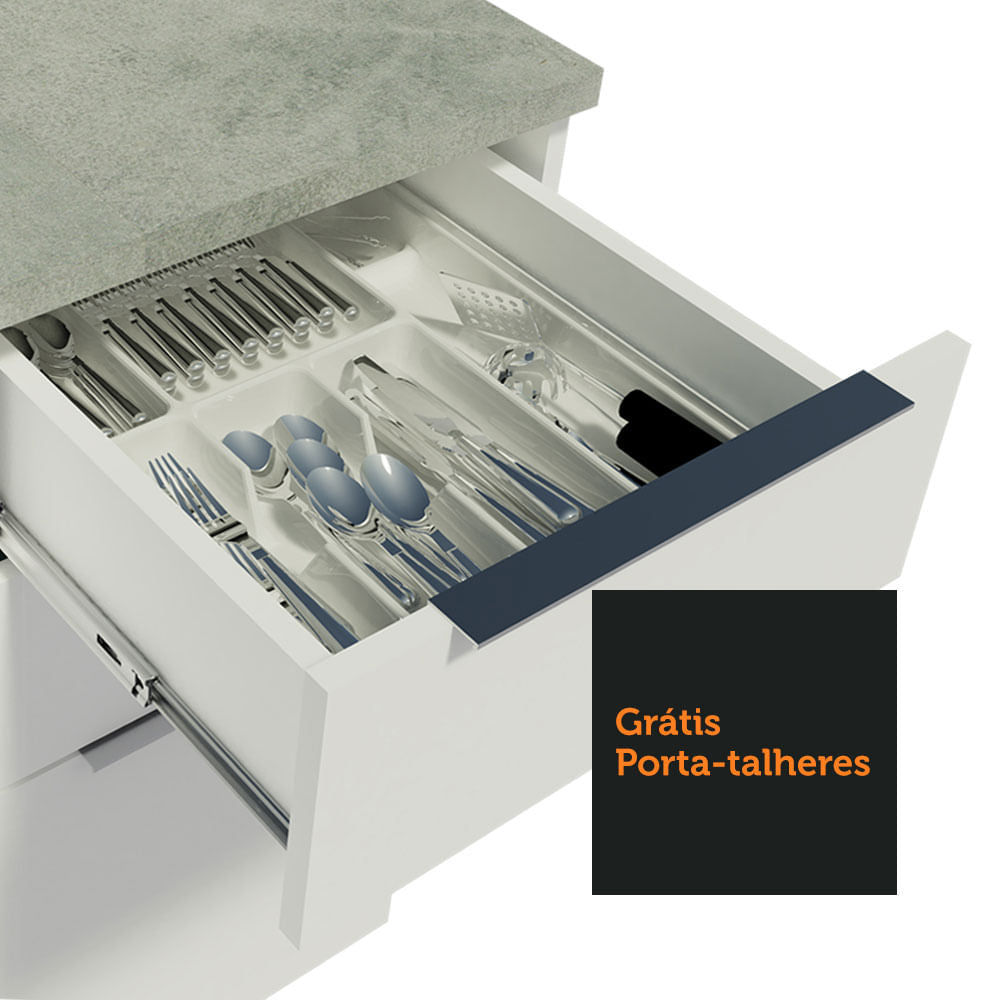 Armário de Cozinha Completa 270cm Branco Stella Madesa 05