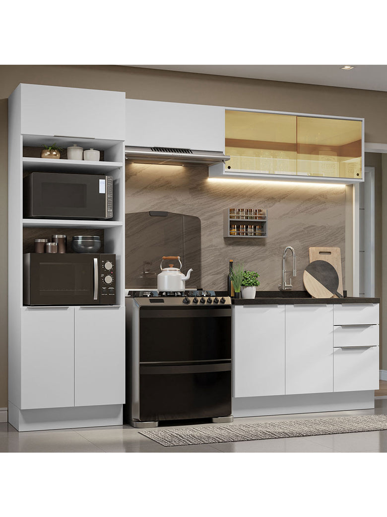Armário de Cozinha Completa 270cm Branco Stella Madesa 06