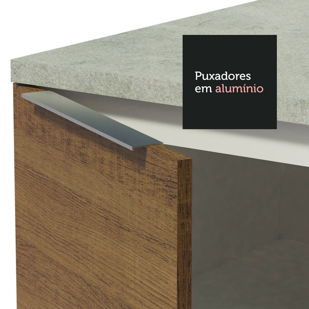 Armário de Cozinha Completa 270cm Branco/Rustic Stella Madesa 07