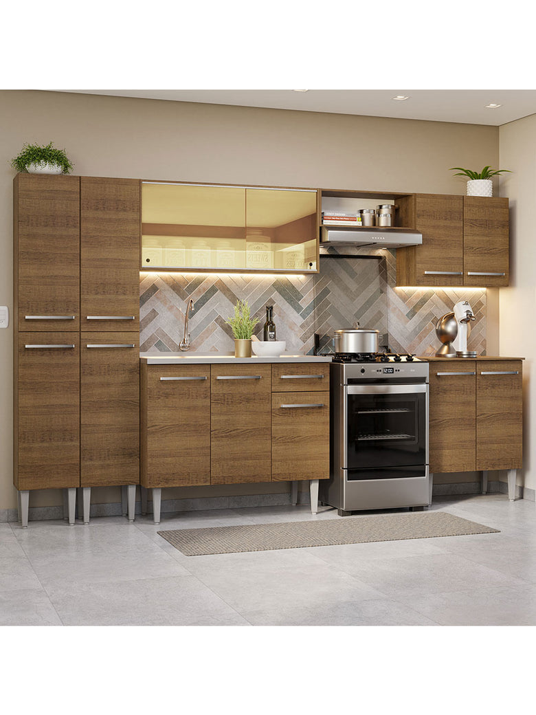 Armário de Cozinha Completa 293cm com Pia Rustic Emilly Madesa 07