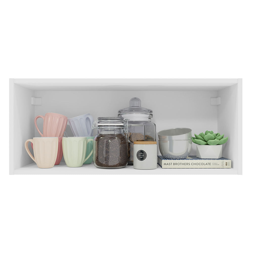 Armário Aéreo 80 cm Nicho Aberto para Cozinhas Lux, Glamy, Agata, Stella Branco Madesa