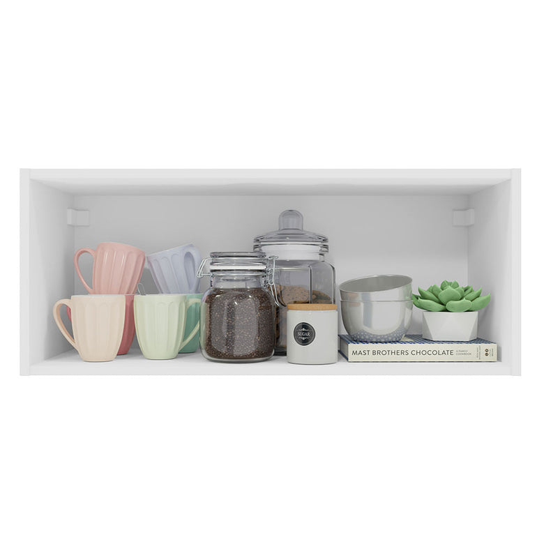 Armário Aéreo 80 cm Nicho Aberto para Cozinhas Lux, Glamy, Agata, Stella Branco Madesa