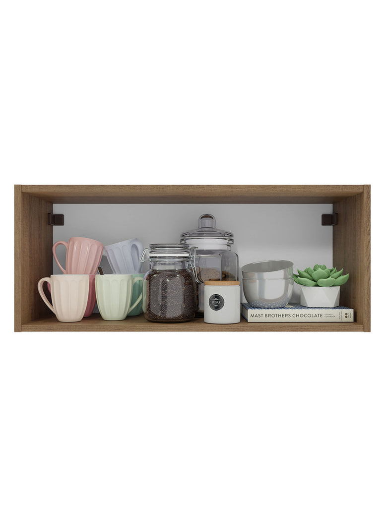 Armário Aéreo 80 cm Nicho Aberto para Cozinhas Lux, Glamy, Agata, Stella Rustic Madesa