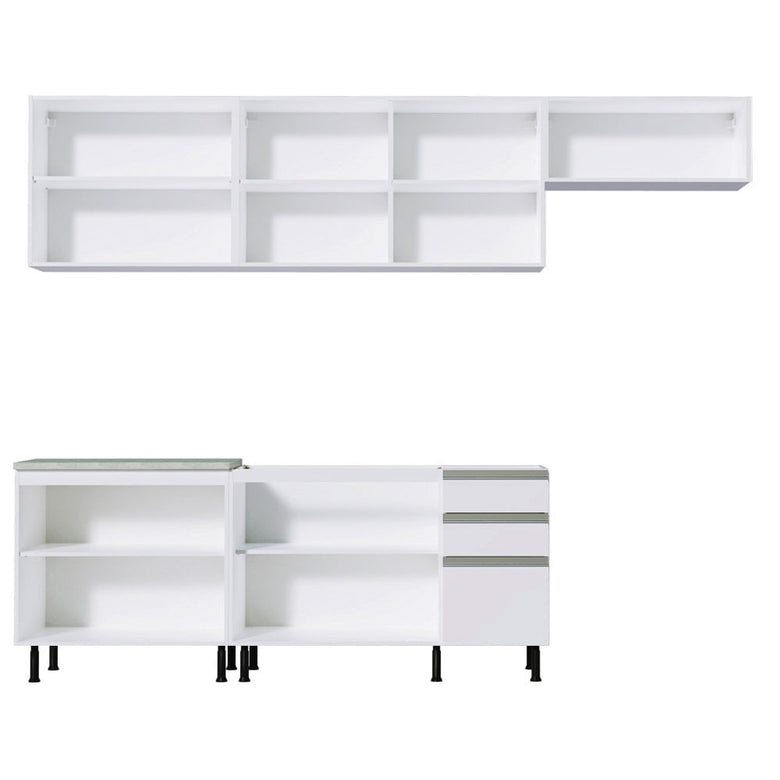 Armário de Cozinha Completa 280cm Branco Marcela Madesa 03SR