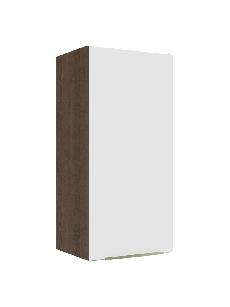 Armário Aéreo 40 x 83 cm 1 Porta Rustic/Branco Veludo Lux Madesa