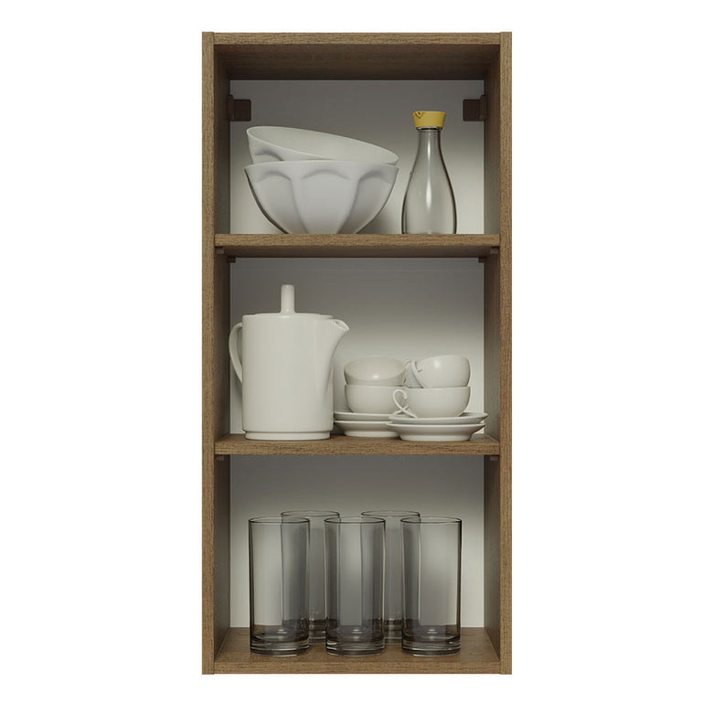 Armário Aéreo 40 x 83 cm 1 Porta Rustic/Branco Veludo Lux Madesa