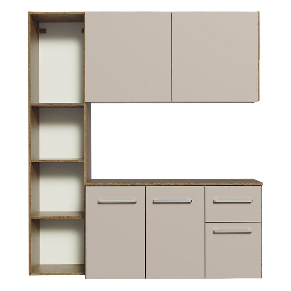 Armário de Cozinha Compacta 120cm Rustic/Crema Easy Madesa