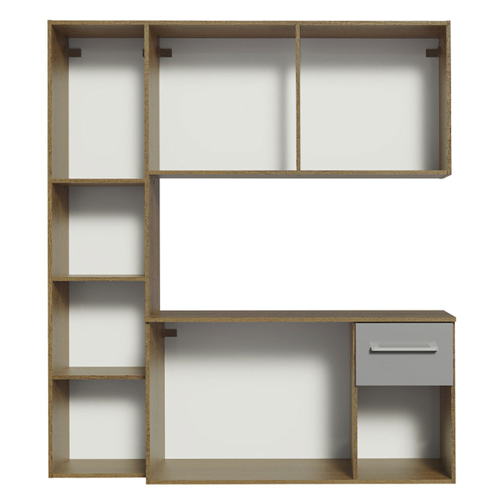 Armário de Cozinha Compacta 120cm Rustic/Cinza Easy Madesa