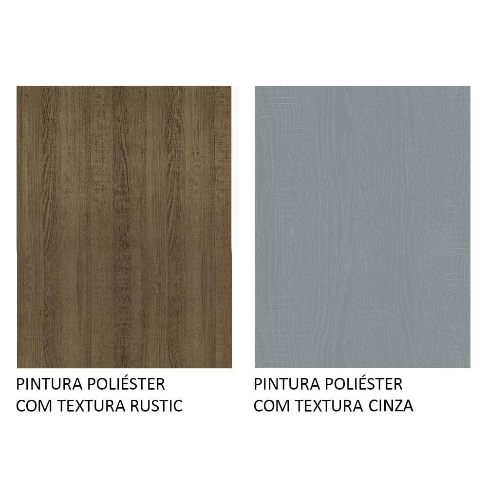 Armário de Cozinha Compacta 180cm Rustic/Cinza Easy Madesa