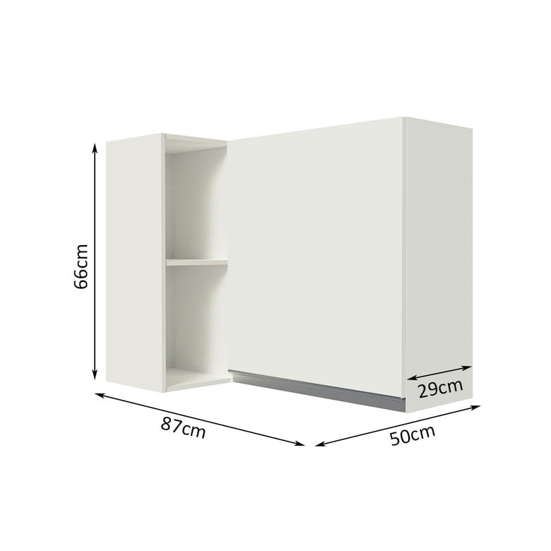 Armário Aéreo de Canto 100% MDF com Adega Branco Smart Madesa