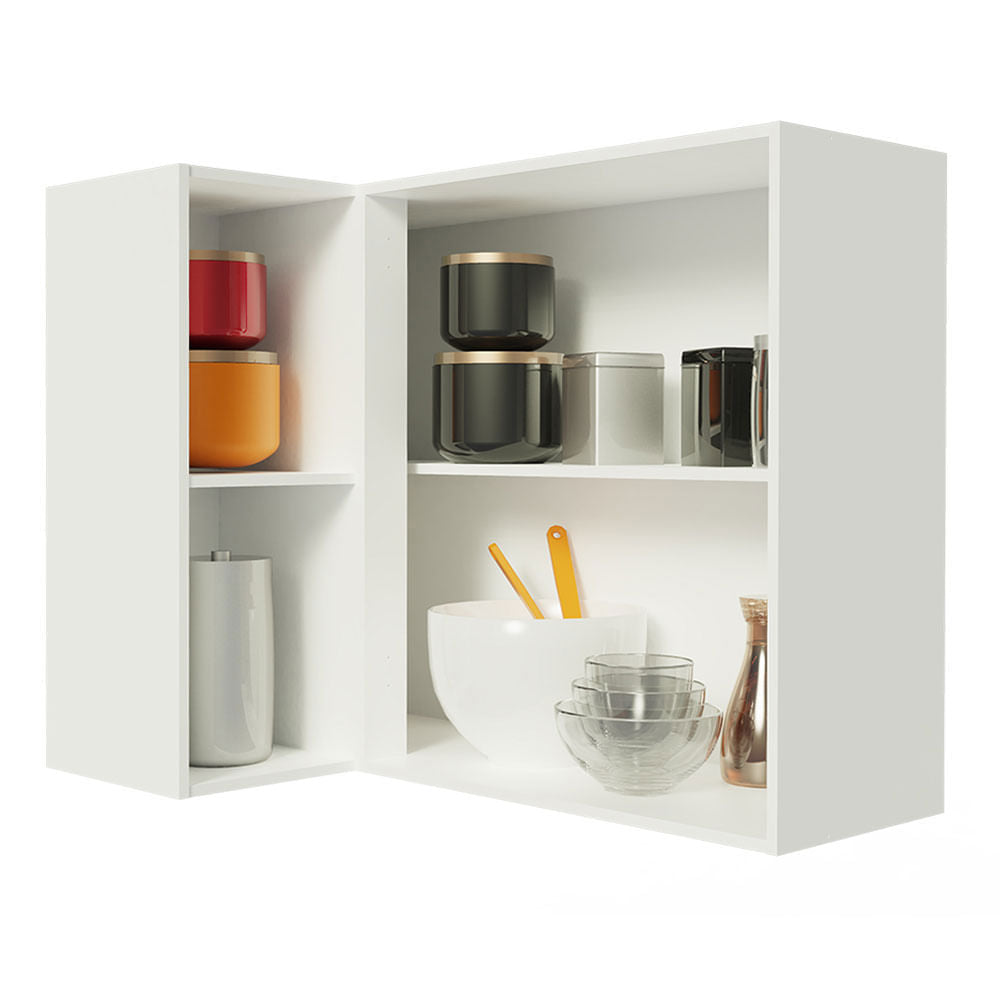 Armário Aéreo de Canto 100% MDF com Adega Branco Smart Madesa