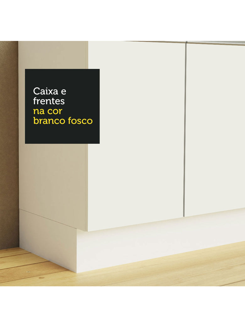 Armário Aéreo de Canto 100% MDF com Adega Branco Smart Madesa