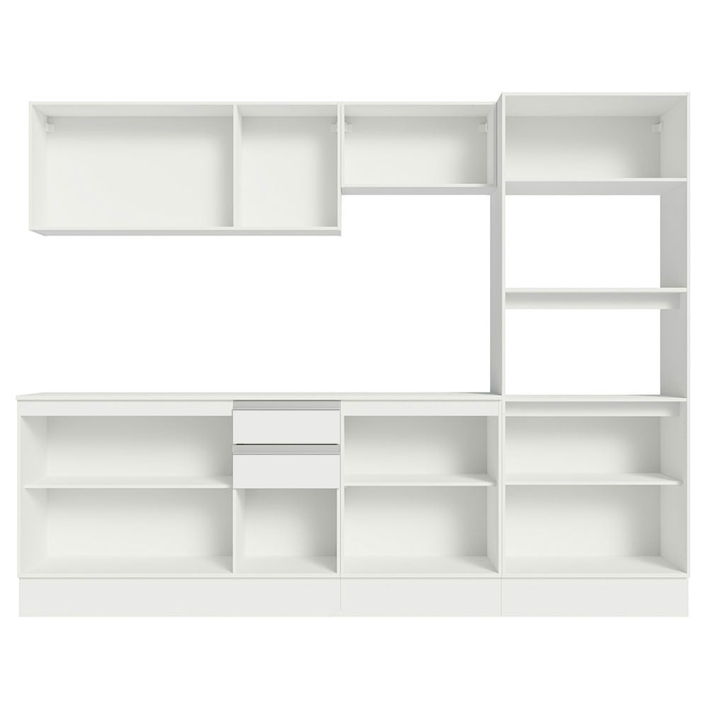Armário de Cozinha Completa 100% MDF 250 cm Branco Smart Madesa 02