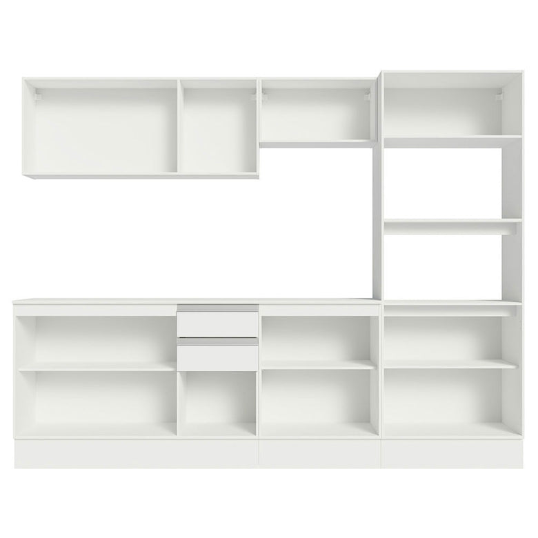 Armário de Cozinha Completa 100% MDF 250 cm Branco Smart Madesa 02