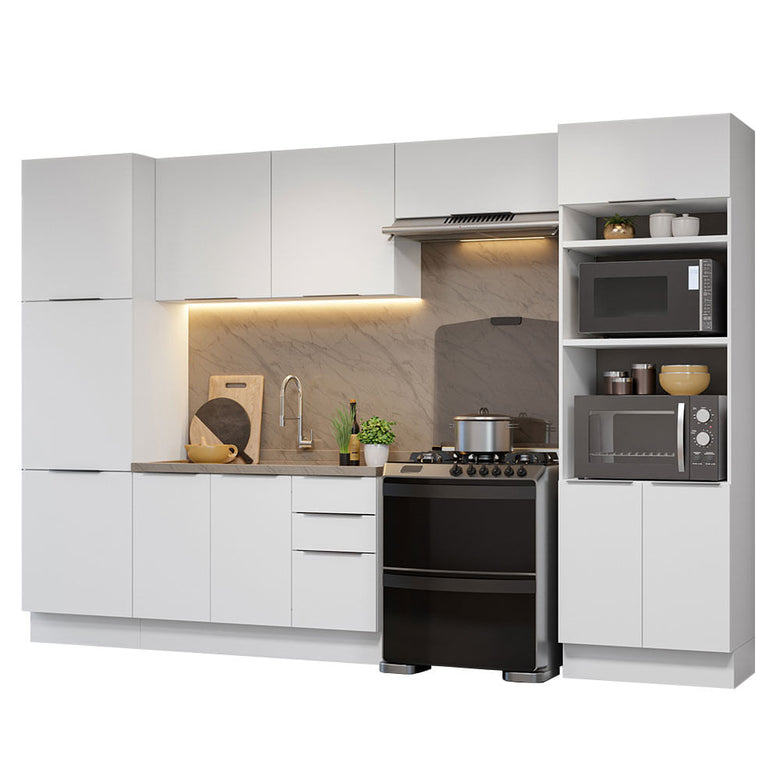 Armário de Cozinha Completa 330cm Branco Stella Madesa 02