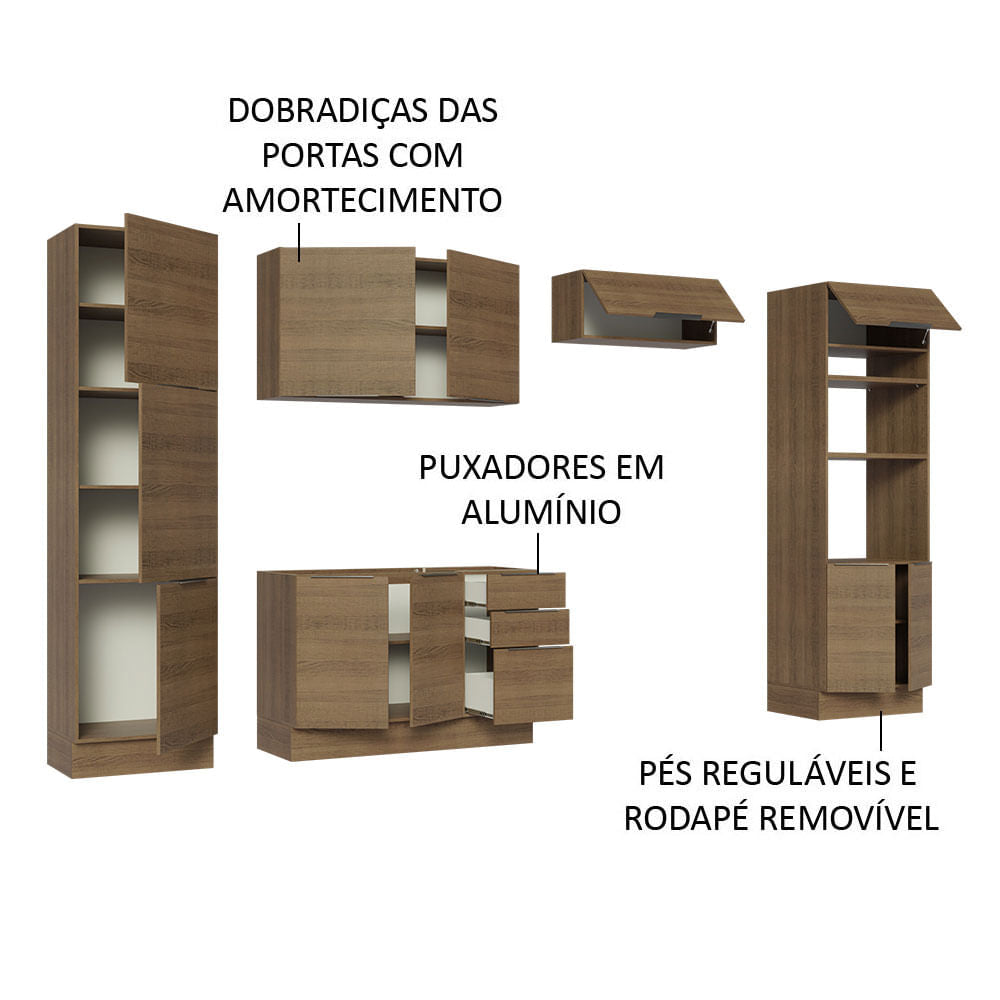 Armário de Cozinha Completa 330cm Rustic Stella Madesa 02