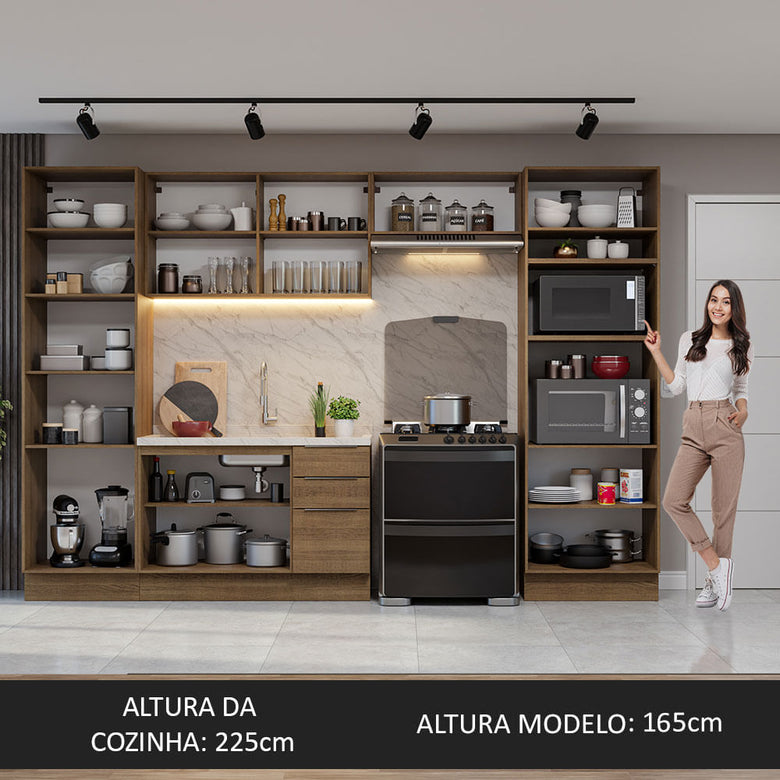 Armário de Cozinha Completa 330cm Rustic Stella Madesa 02