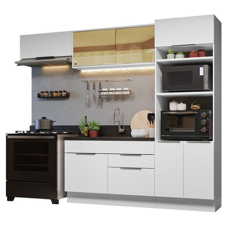 Armário de Cozinha Completa 270cm Branco Stella Madesa 08