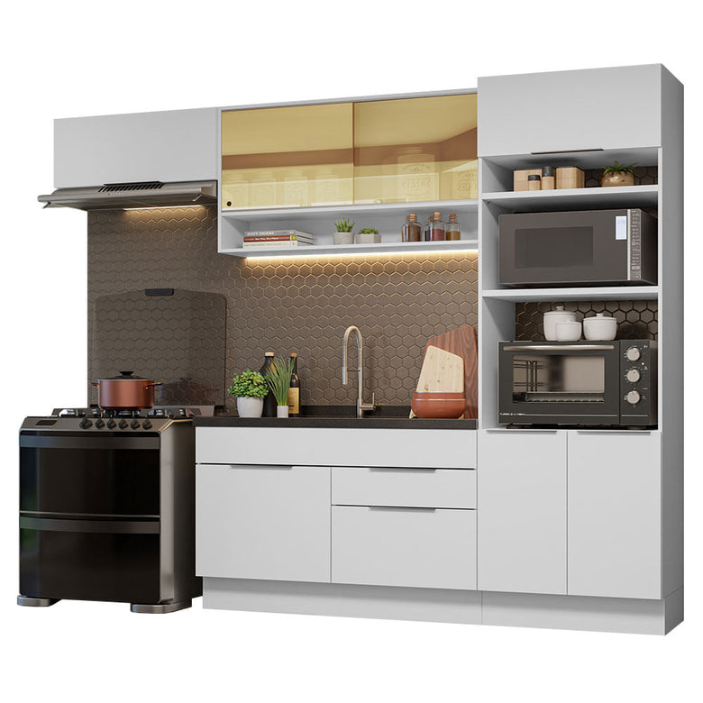 Armário de Cozinha Completa 270cm Branco Stella Madesa 09