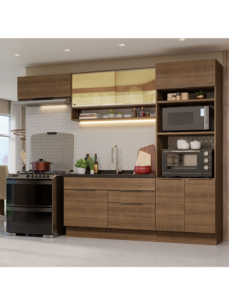 Armário de Cozinha Completa 270cm Rustic Stella Madesa 09
