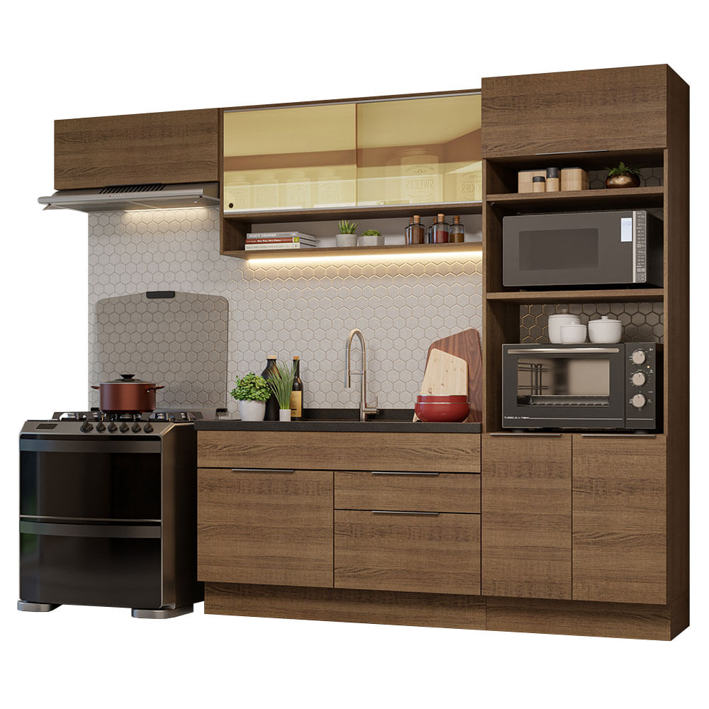 Armário de Cozinha Completa 270cm Rustic Stella Madesa 09 - Rustic