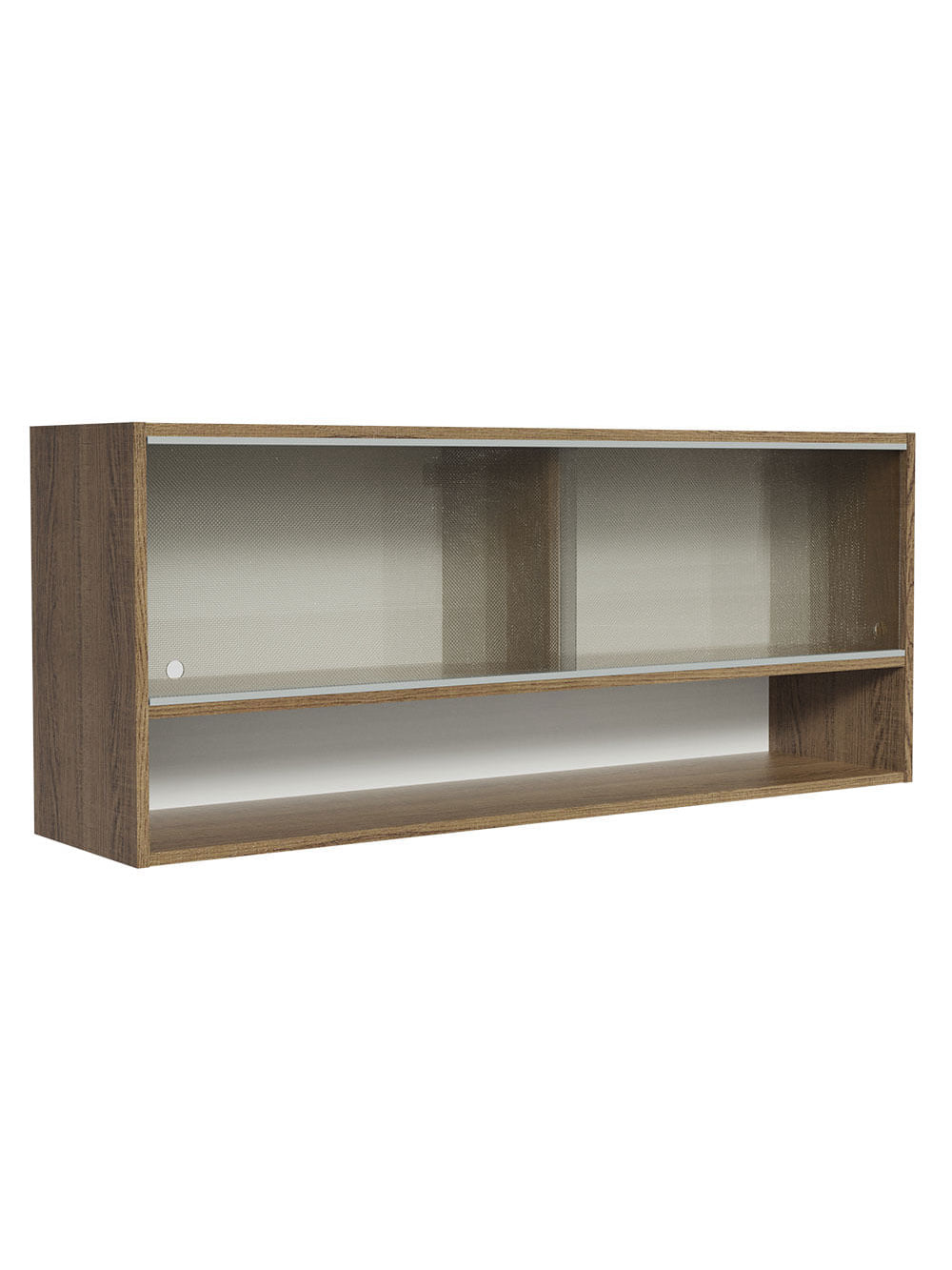 Armário Aéreo 120cm 2 Portas Correr Vidro Pontilhado 1 Nicho Rustic para Cozinhas Glamy, Lux e Reims Madesa - Rustic